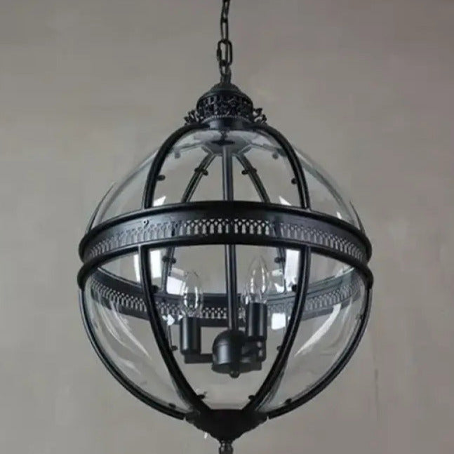 Spherical Glass Shade Ceiling Light E12 Socket Hardwired Overhead Fixture for Dining Table Kitchen Island Breakfast Nook Modern Farmhouse