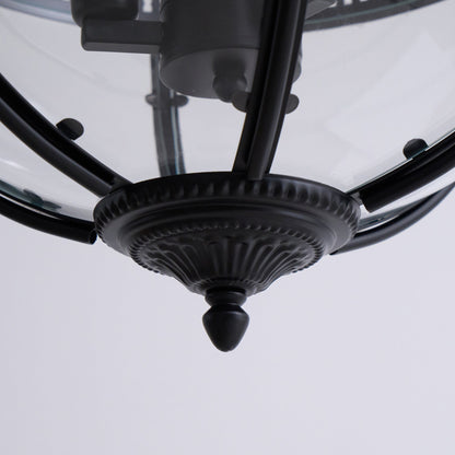 Spherical Glass Shade Ceiling Light E12 Socket Hardwired Overhead Fixture for Dining Table Kitchen Island Breakfast Nook Modern Farmhouse