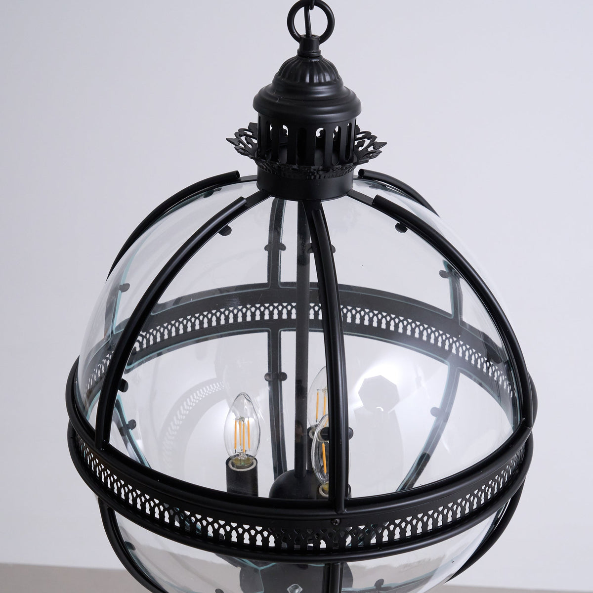 Spherical Glass Shade Ceiling Light E12 Socket Hardwired Overhead Fixture for Dining Table Kitchen Island Breakfast Nook Modern Farmhouse