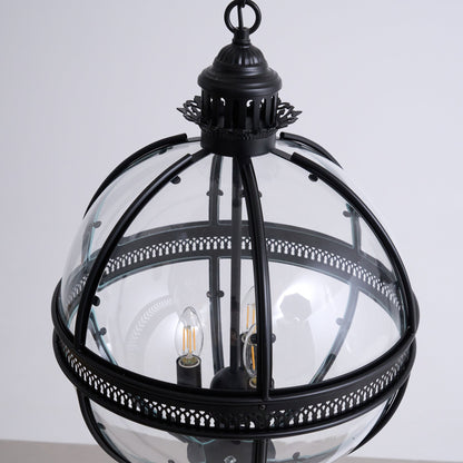 Spherical Glass Shade Ceiling Light E12 Socket Hardwired Overhead Fixture for Dining Table Kitchen Island Breakfast Nook Modern Farmhouse