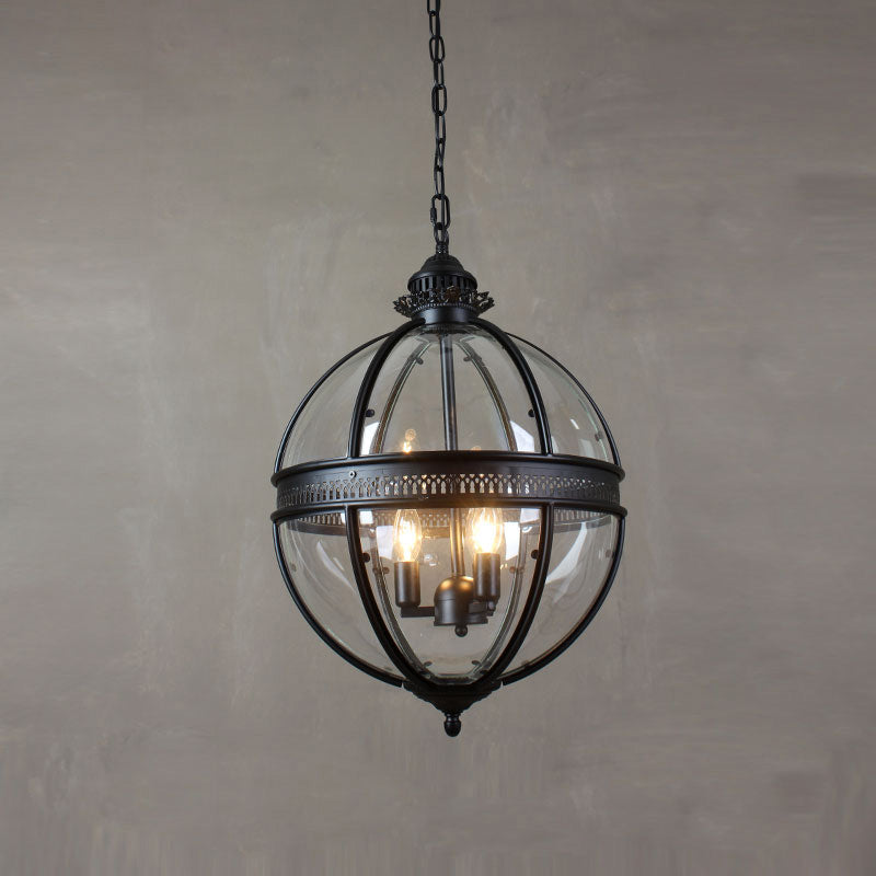 Spherical Glass Shade Ceiling Light E12 Socket Hardwired Overhead Fixture for Dining Table Kitchen Island Breakfast Nook Modern Farmhouse