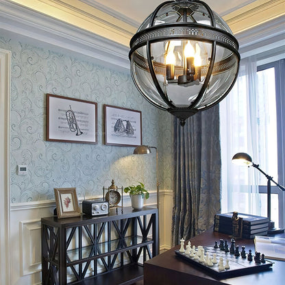 Spherical Glass Shade Ceiling Light E12 Socket Hardwired Overhead Fixture for Dining Table Kitchen Island Breakfast Nook Modern Farmhouse