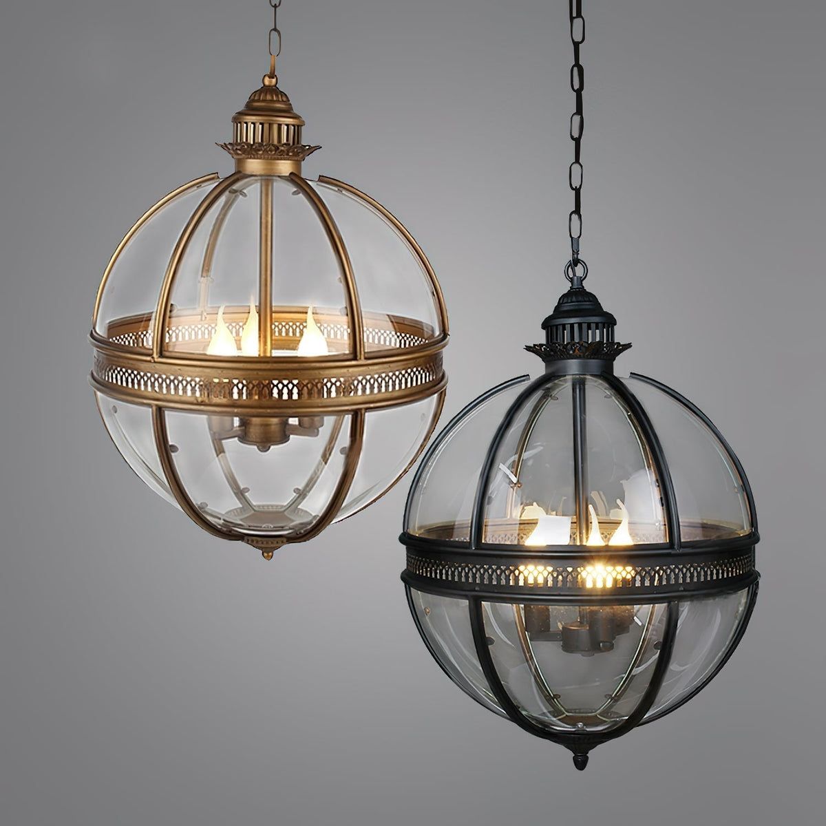 Spherical Glass Shade Ceiling Light E12 Socket Hardwired Overhead Fixture for Dining Table Kitchen Island Breakfast Nook Modern Farmhouse