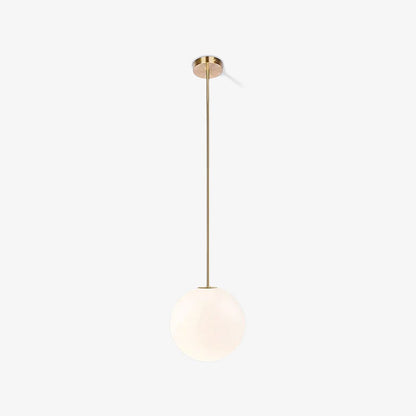 Frosted Globe Ceiling Light Brass Finish for Dining Room Bedroom Hallway Modern Suspended Fixture Soft Diffused Glow LED Compatible