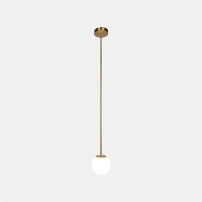 Frosted Globe Ceiling Light Brass Finish for Dining Room Bedroom Hallway Modern Suspended Fixture Soft Diffused Glow LED Compatible