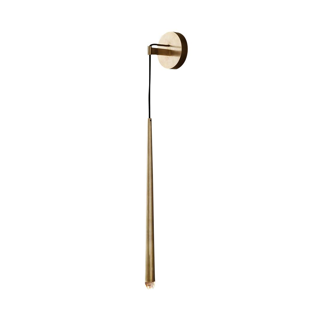Conical LED Wall Sconce Brass 15 in Vertical Reading Light Bedside Hallway Lighting Modern Minimal Metal Mount Bedroom Accent