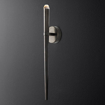 Conical LED Wall Sconce Brass 15 in Vertical Reading Light Bedside Hallway Lighting Modern Minimal Metal Mount Bedroom Accent