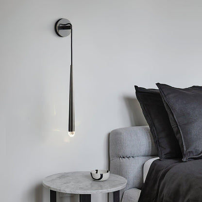 Conical LED Wall Sconce Brass 15 in Vertical Reading Light Bedside Hallway Lighting Modern Minimal Metal Mount Bedroom Accent