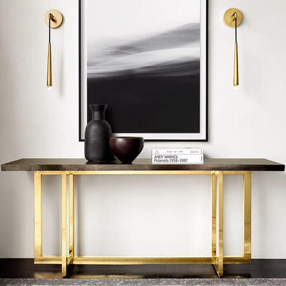 Conical LED Wall Sconce Brass 15 in Vertical Reading Light Bedside Hallway Lighting Modern Minimal Metal Mount Bedroom Accent