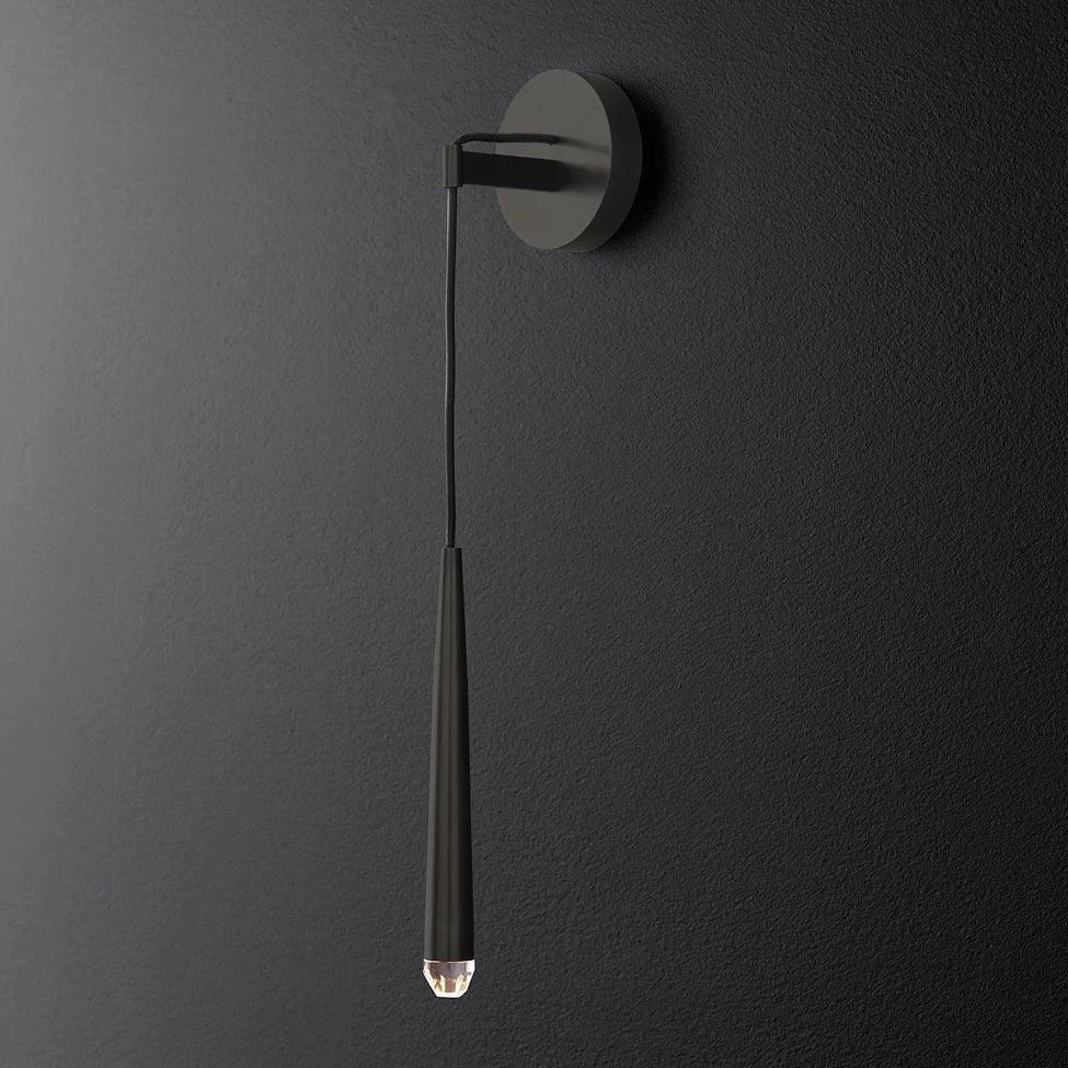 Conical LED Wall Sconce Brass 15 in Vertical Reading Light Bedside Hallway Lighting Modern Minimal Metal Mount Bedroom Accent