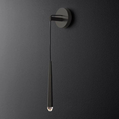 Conical LED Wall Sconce Brass 15 in Vertical Reading Light Bedside Hallway Lighting Modern Minimal Metal Mount Bedroom Accent