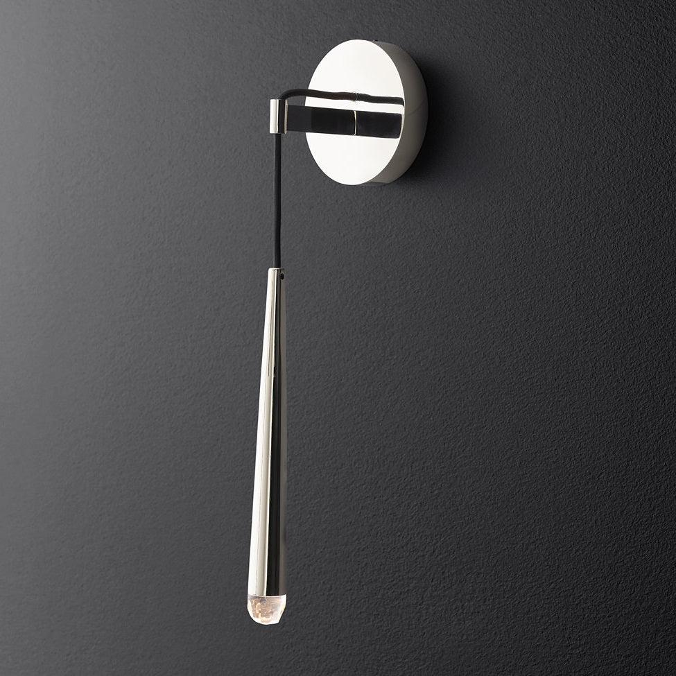 Conical LED Wall Sconce Brass 15 in Vertical Reading Light Bedside Hallway Lighting Modern Minimal Metal Mount Bedroom Accent