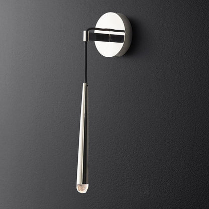 Conical LED Wall Sconce Brass 15 in Vertical Reading Light Bedside Hallway Lighting Modern Minimal Metal Mount Bedroom Accent