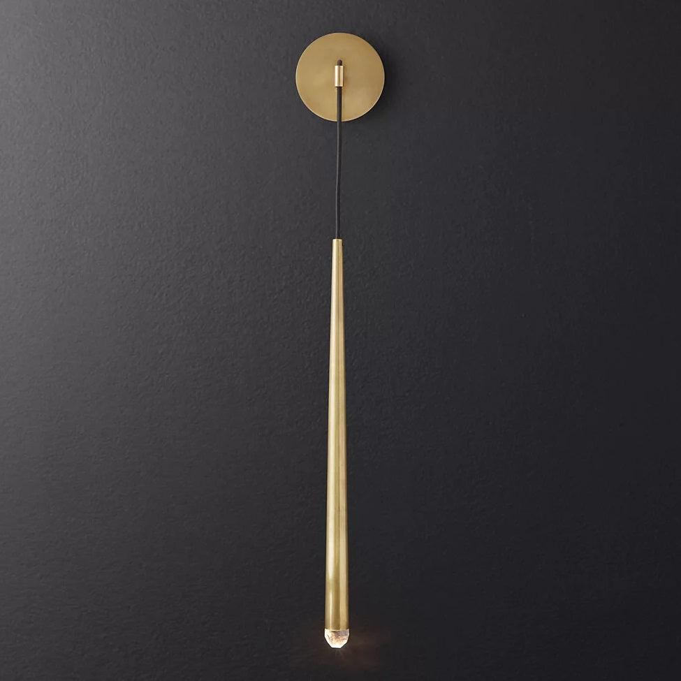 Conical LED Wall Sconce Brass 15 in Vertical Reading Light Bedside Hallway Lighting Modern Minimal Metal Mount Bedroom Accent