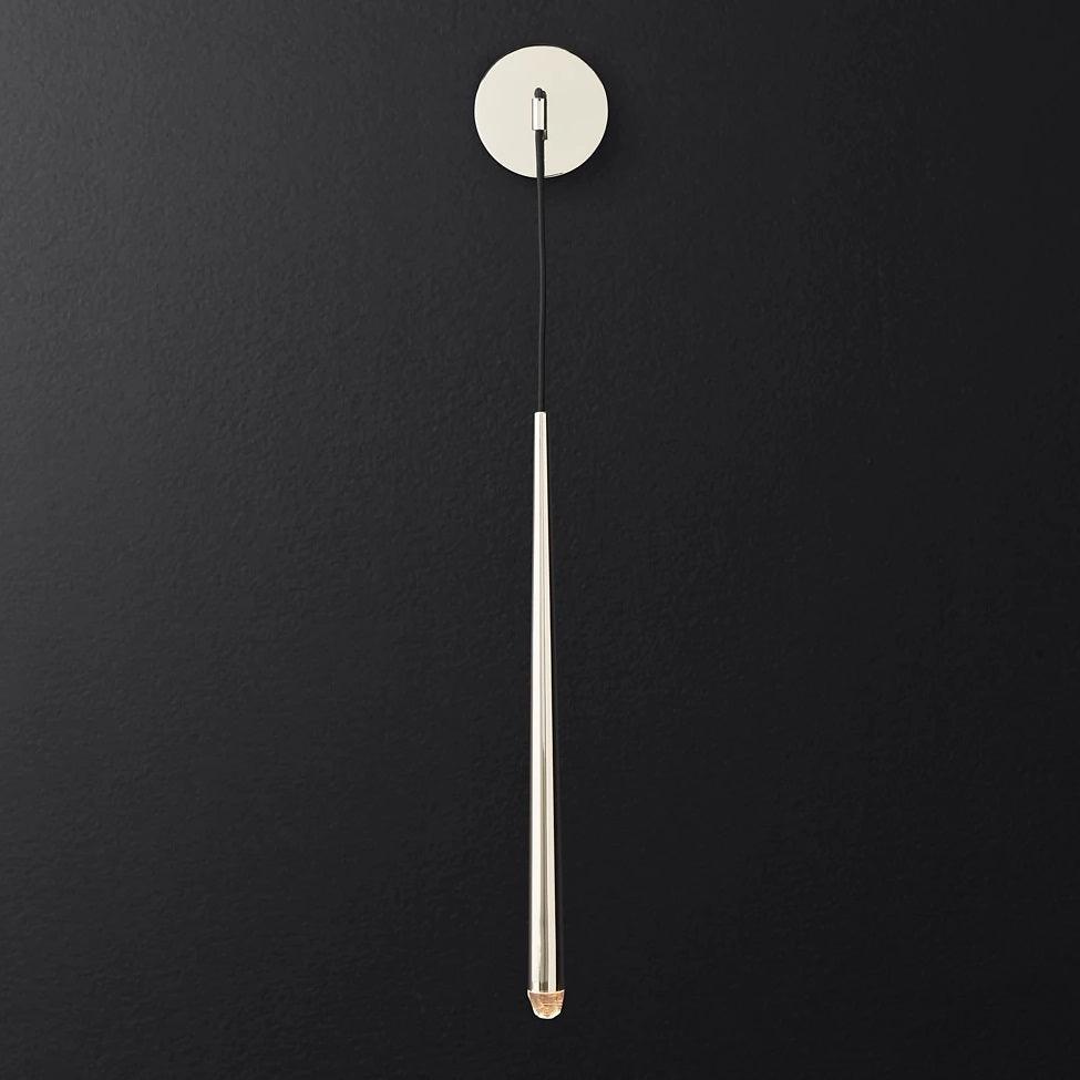 Conical LED Wall Sconce Brass 15 in Vertical Reading Light Bedside Hallway Lighting Modern Minimal Metal Mount Bedroom Accent