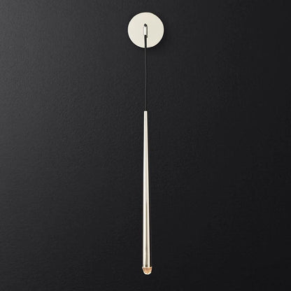 Conical LED Wall Sconce Brass 15 in Vertical Reading Light Bedside Hallway Lighting Modern Minimal Metal Mount Bedroom Accent
