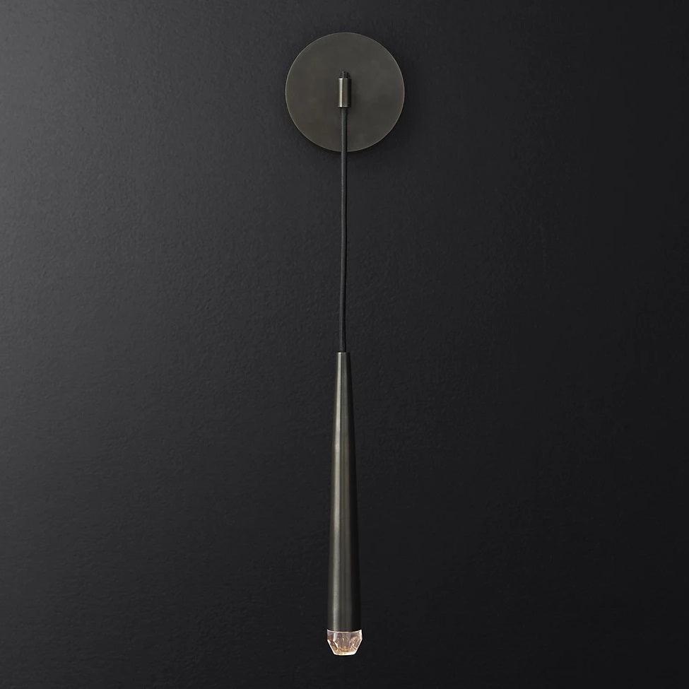 Conical LED Wall Sconce Brass 15 in Vertical Reading Light Bedside Hallway Lighting Modern Minimal Metal Mount Bedroom Accent