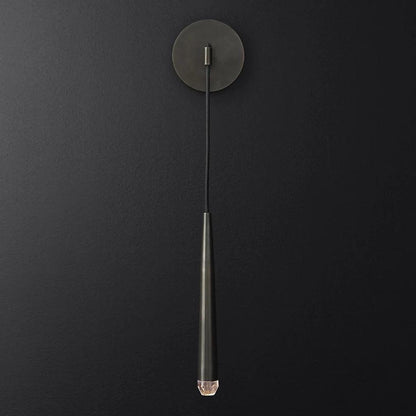 Conical LED Wall Sconce Brass 15 in Vertical Reading Light Bedside Hallway Lighting Modern Minimal Metal Mount Bedroom Accent