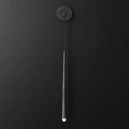 Conical LED Wall Sconce Brass 15 in Vertical Reading Light Bedside Hallway Lighting Modern Minimal Metal Mount Bedroom Accent