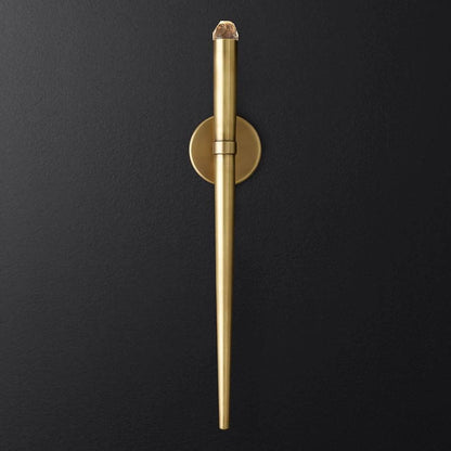 Conical LED Wall Sconce Brass 15 in Vertical Reading Light Bedside Hallway Lighting Modern Minimal Metal Mount Bedroom Accent