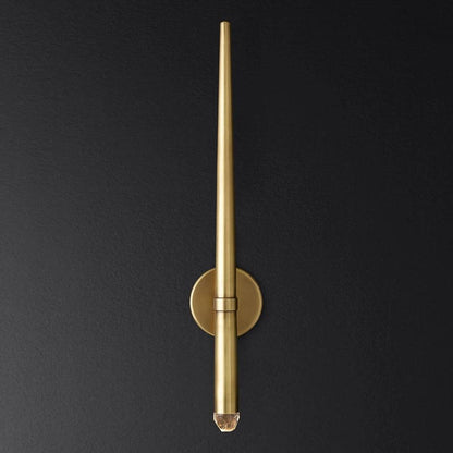 Conical LED Wall Sconce Brass 15 in Vertical Reading Light Bedside Hallway Lighting Modern Minimal Metal Mount Bedroom Accent