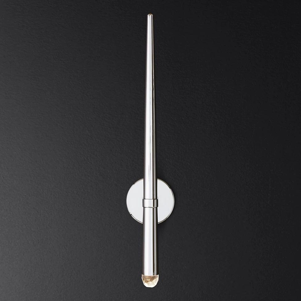 Conical LED Wall Sconce Brass 15 in Vertical Reading Light Bedside Hallway Lighting Modern Minimal Metal Mount Bedroom Accent
