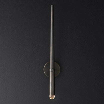 Conical LED Wall Sconce Brass 15 in Vertical Reading Light Bedside Hallway Lighting Modern Minimal Metal Mount Bedroom Accent