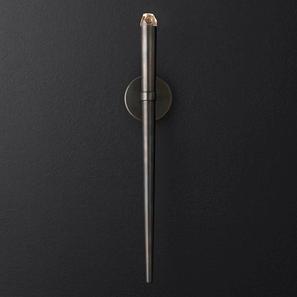 Conical LED Wall Sconce Brass 15 in Vertical Reading Light Bedside Hallway Lighting Modern Minimal Metal Mount Bedroom Accent