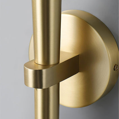 Conical LED Wall Sconce Brass 15 in Vertical Reading Light Bedside Hallway Lighting Modern Minimal Metal Mount Bedroom Accent