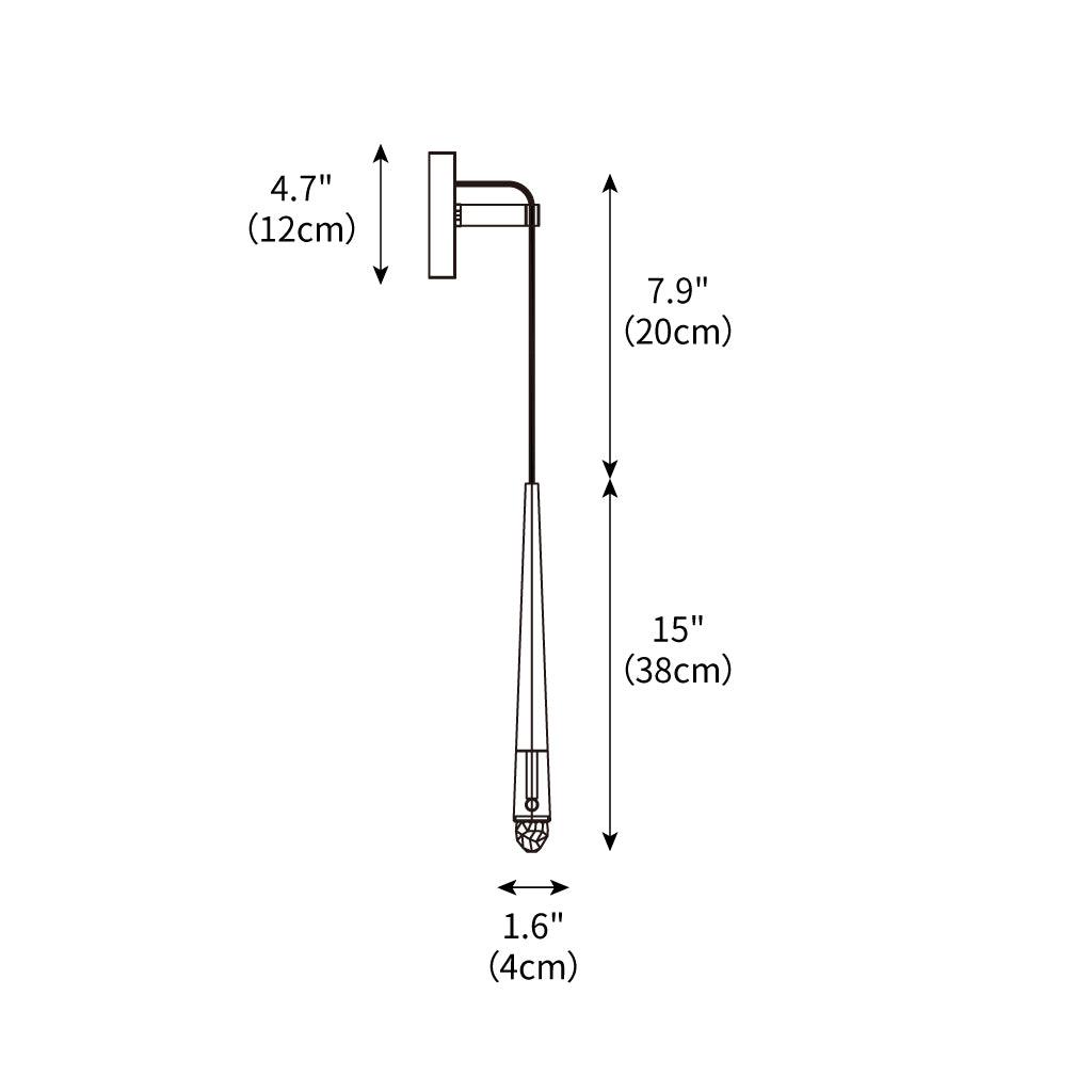 Conical LED Wall Sconce Brass 15 in Vertical Reading Light Bedside Hallway Lighting Modern Minimal Metal Mount Bedroom Accent