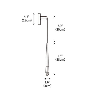 Conical LED Wall Sconce Brass 15 in Vertical Reading Light Bedside Hallway Lighting Modern Minimal Metal Mount Bedroom Accent