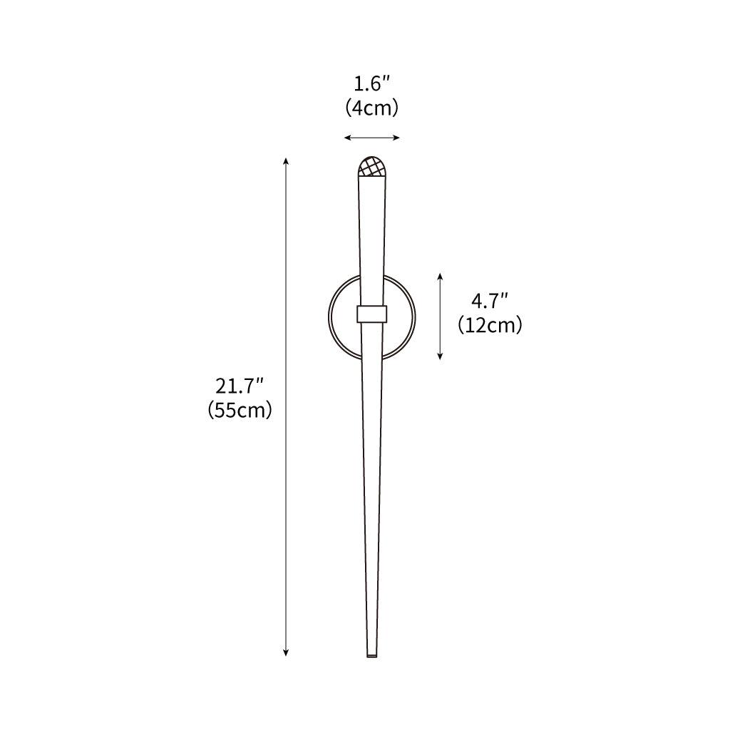 Conical LED Wall Sconce Brass 15 in Vertical Reading Light Bedside Hallway Lighting Modern Minimal Metal Mount Bedroom Accent