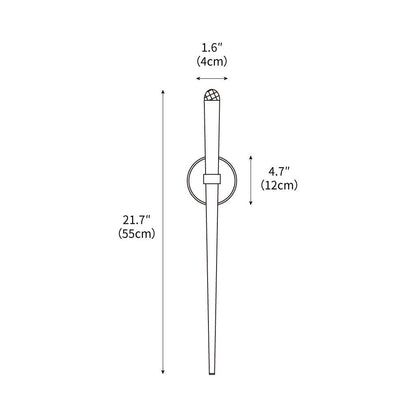 Conical LED Wall Sconce Brass 15 in Vertical Reading Light Bedside Hallway Lighting Modern Minimal Metal Mount Bedroom Accent