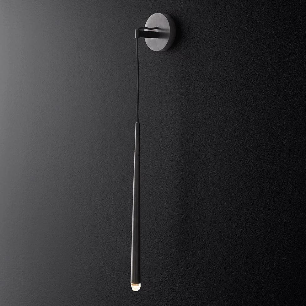Conical LED Wall Sconce Brass 15 in Vertical Reading Light Bedside Hallway Lighting Modern Minimal Metal Mount Bedroom Accent