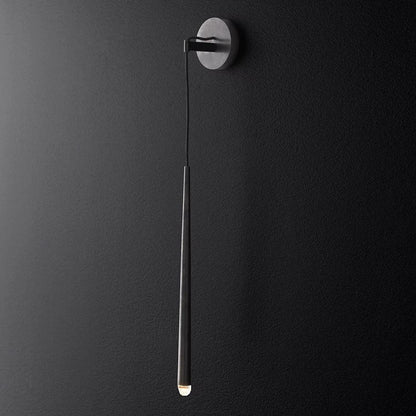 Conical LED Wall Sconce Brass 15 in Vertical Reading Light Bedside Hallway Lighting Modern Minimal Metal Mount Bedroom Accent