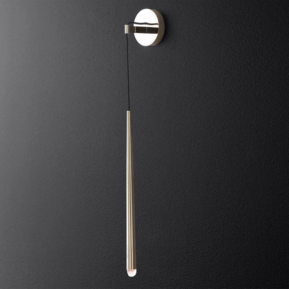 Conical LED Wall Sconce Brass 15 in Vertical Reading Light Bedside Hallway Lighting Modern Minimal Metal Mount Bedroom Accent