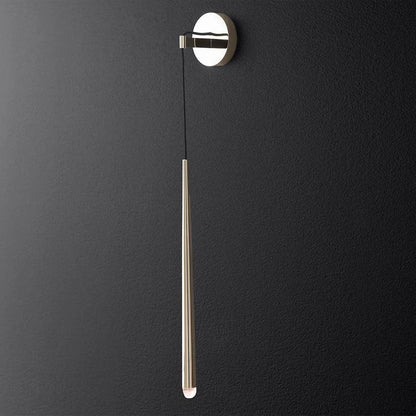 Conical LED Wall Sconce Brass 15 in Vertical Reading Light Bedside Hallway Lighting Modern Minimal Metal Mount Bedroom Accent