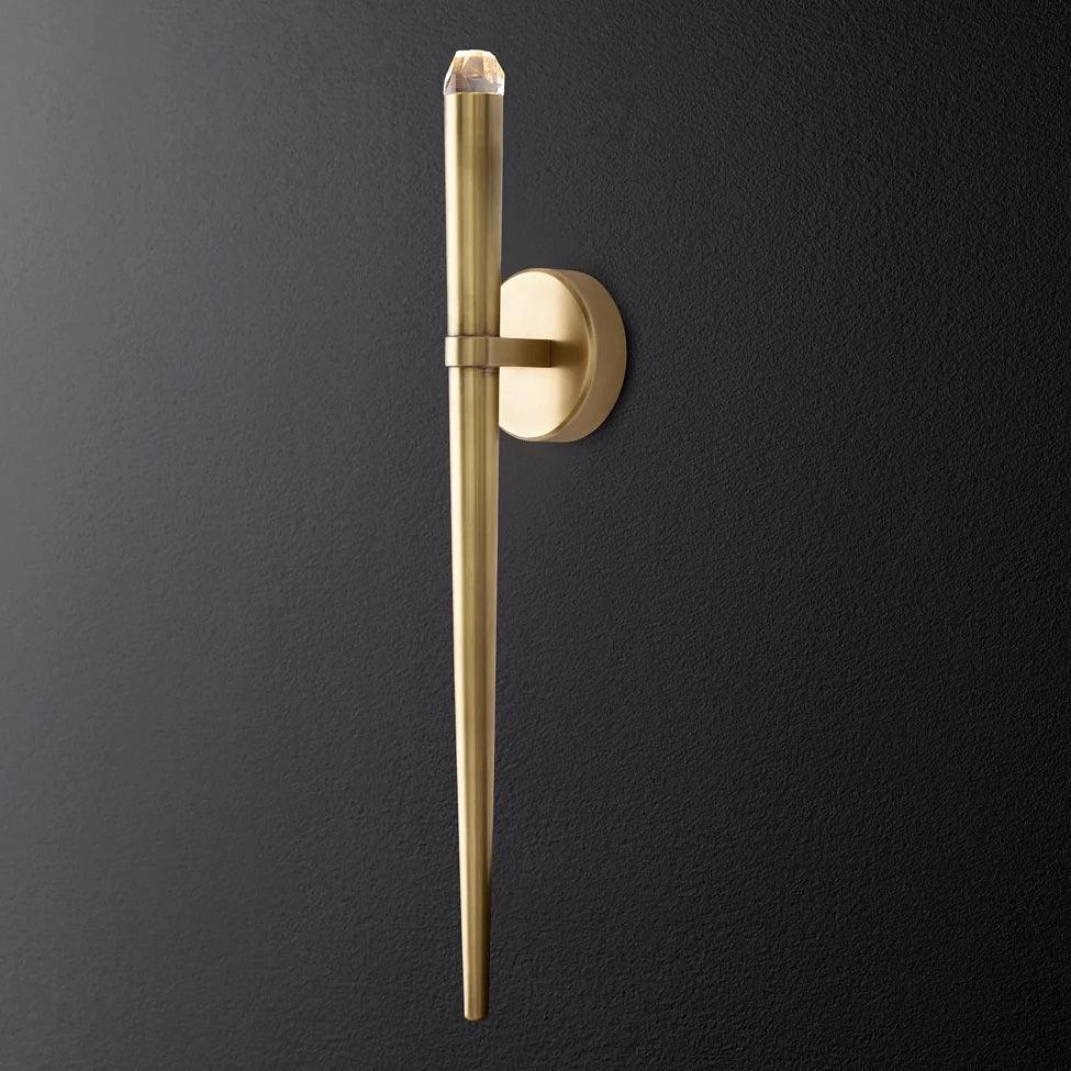 Conical LED Wall Sconce Brass 15 in Vertical Reading Light Bedside Hallway Lighting Modern Minimal Metal Mount Bedroom Accent