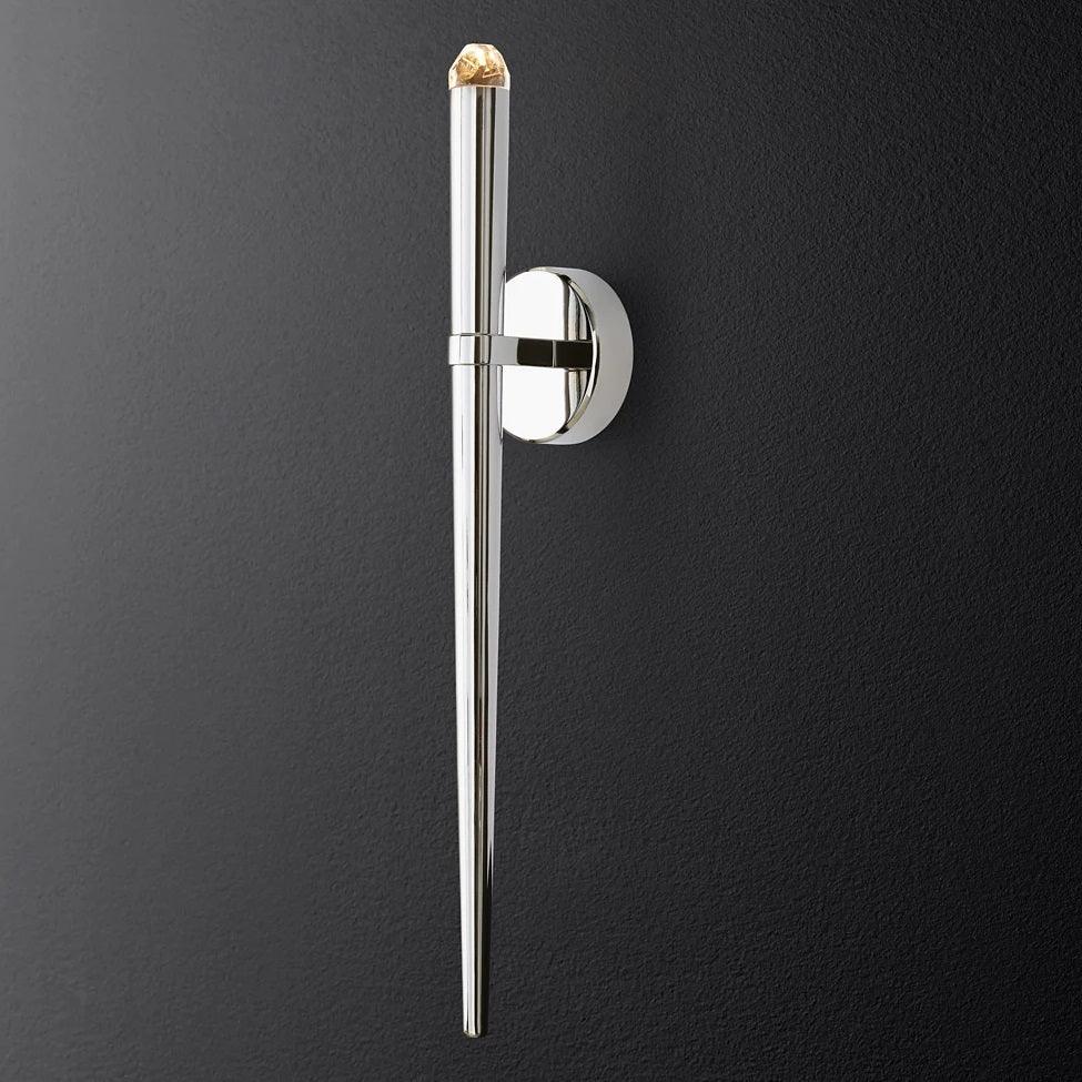 Conical LED Wall Sconce Brass 15 in Vertical Reading Light Bedside Hallway Lighting Modern Minimal Metal Mount Bedroom Accent