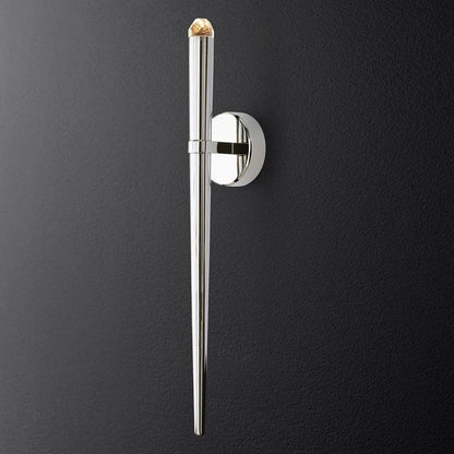 Conical LED Wall Sconce Brass 15 in Vertical Reading Light Bedside Hallway Lighting Modern Minimal Metal Mount Bedroom Accent