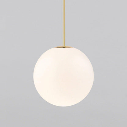 Frosted Globe Ceiling Light Brass Finish for Dining Room Bedroom Hallway Modern Suspended Fixture Soft Diffused Glow LED Compatible
