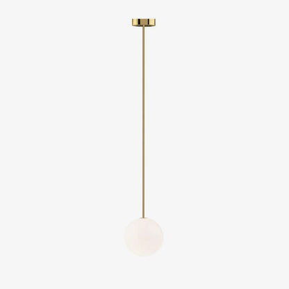 Frosted Globe Ceiling Light Brass Finish for Dining Room Bedroom Hallway Modern Suspended Fixture Soft Diffused Glow LED Compatible
