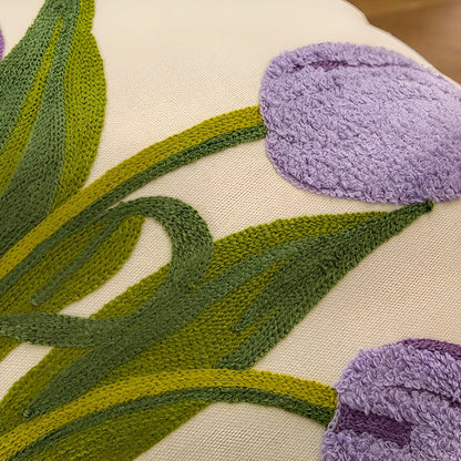 Breeze Sofa Cushion Covers - Cotton Floral Embroidery, Boho-Chic