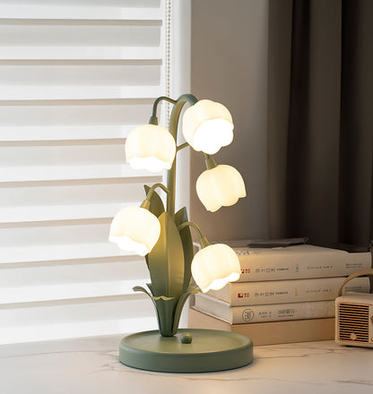 Breezy Orchid Table Lamp | Ceramic, Soft Glow for Bedside and Desk
