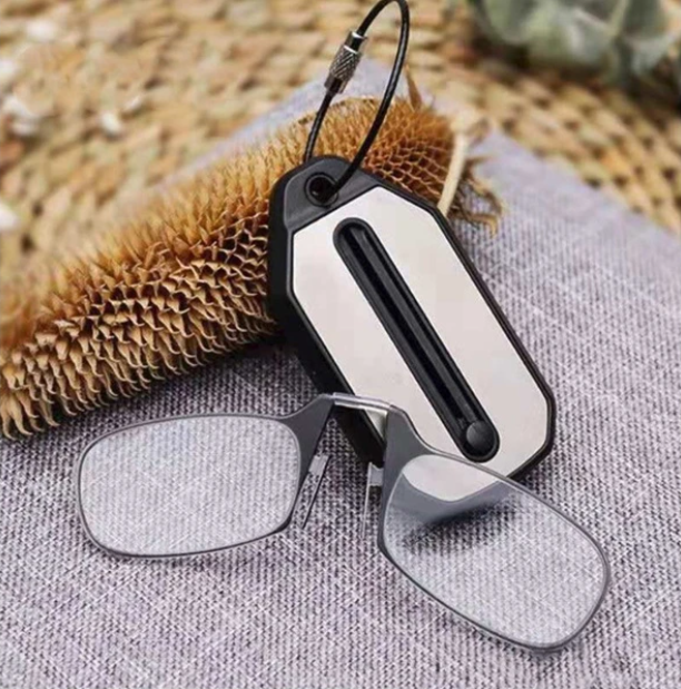 Pocket Reading Glasses with Keychain Case – Ultra-Slim Folding Readers with Polycarbonate Lenses for Menus, Labels & Phone Screens