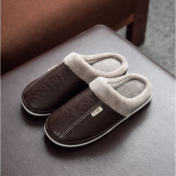 Waterproof Plush-Lined House Slippers with Anti-Slip Sole for Indoor & Outdoor Winter Comfort