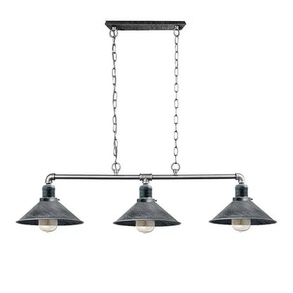 Triple Socket Industrial Overhead Fixture Metal 47 in × 40 in Rustic Red for Dining Kitchen Island Bar Restaurant Loft