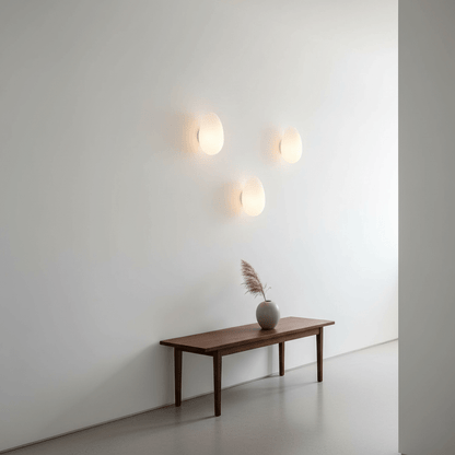 Organic Glass LED Sconce Light Fixture Wall or Ceiling Mount Modern Home Lighting Warm Neutral Cool White for Bedroom Living Room Hallway De