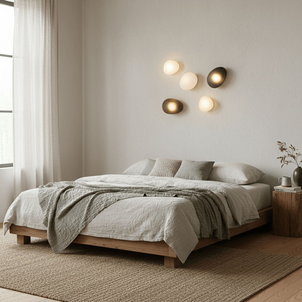 Organic Glass LED Sconce Light Fixture Wall or Ceiling Mount Modern Home Lighting Warm Neutral Cool White for Bedroom Living Room Hallway De