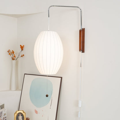 Plug-In Wall Sconce with Swivel Bracket & Frosted Glass Shade – 16 in Height, 59 in Cord – Adjustable Bedroom & Living Room Accent Light for